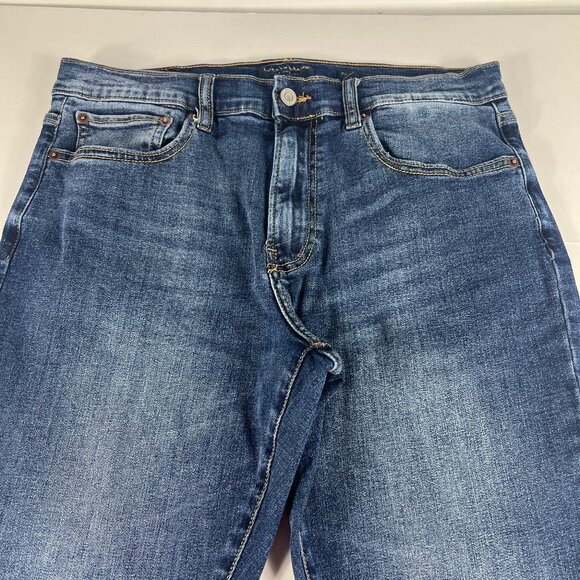 Lucky Brand Jean Men 32x28* 412 Athletic Slim Blue Faded Stretch Denim Tag 32x30 - Picture 2 of 16